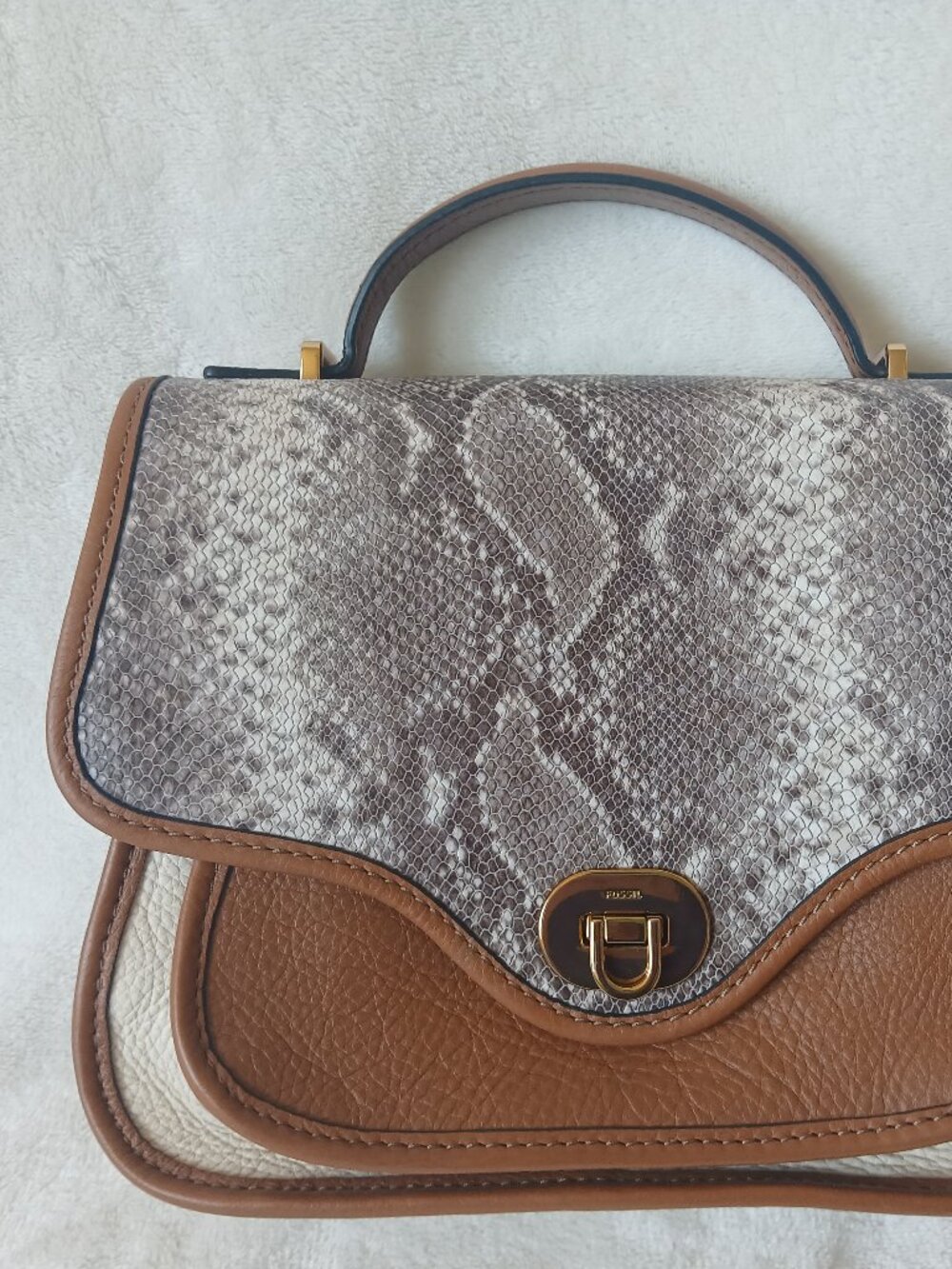 Fossil Heritage Crossbody Bag Carmel Cream